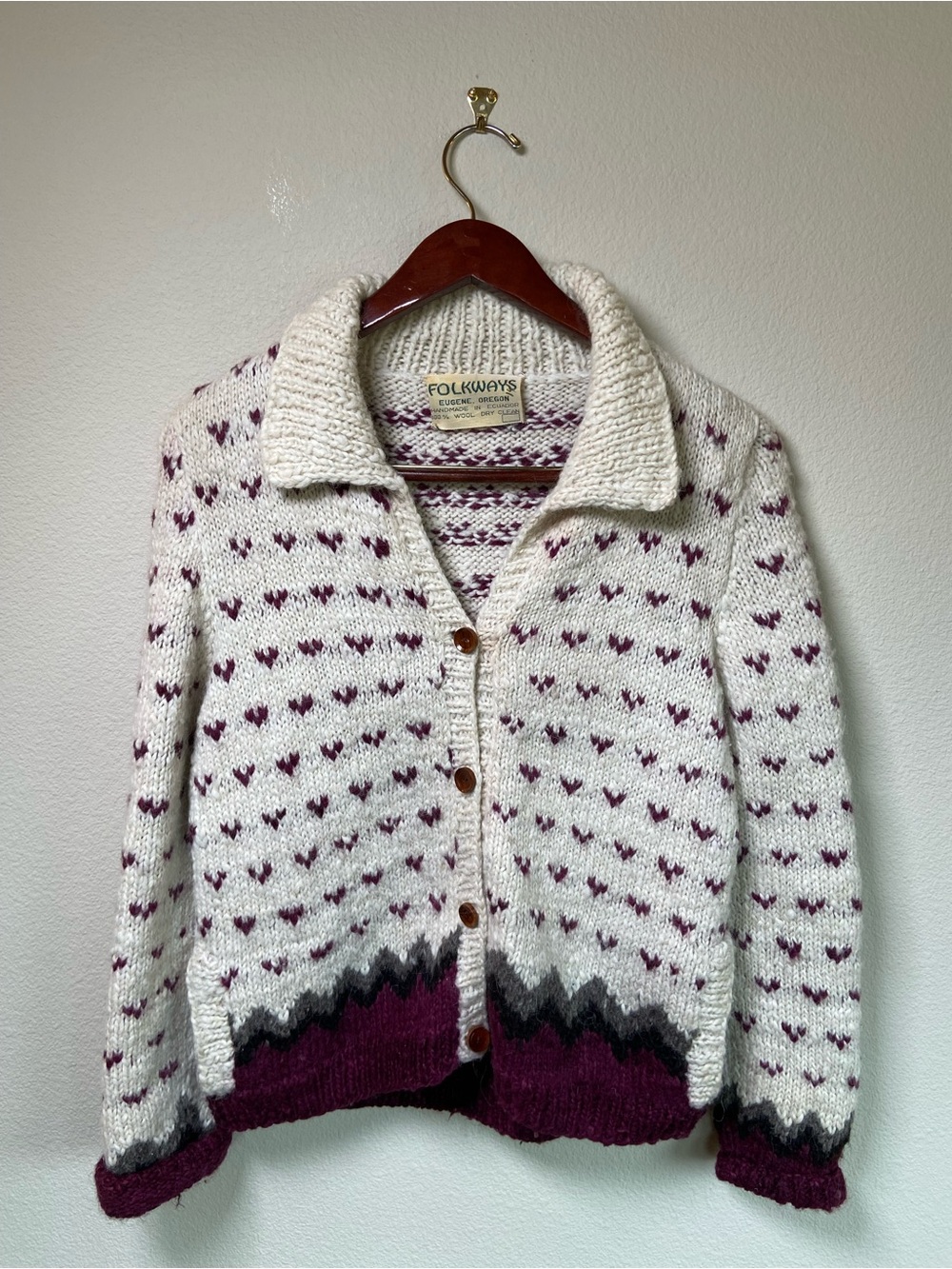 Vintage Folkways Wool Cardigan